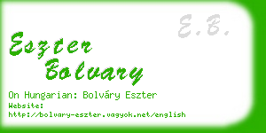 eszter bolvary business card